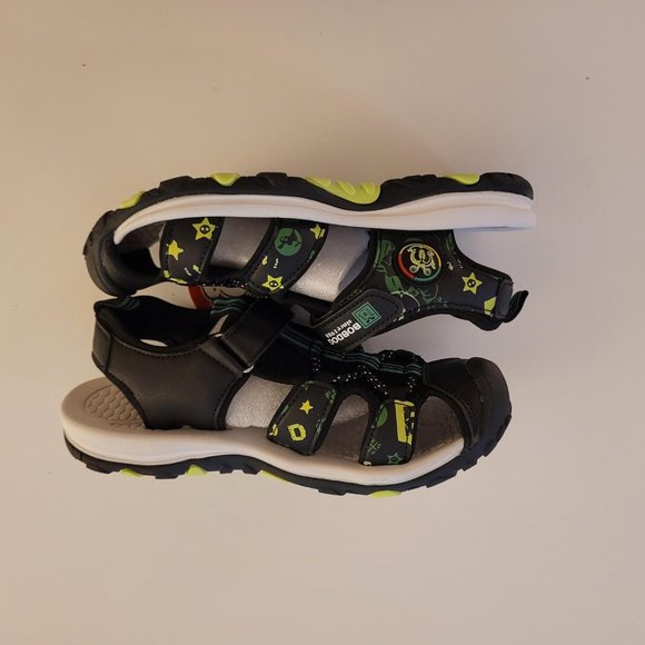 Bobdog sandals. Black with green and yellow. Size 6. NWT - Picture 3 of 8